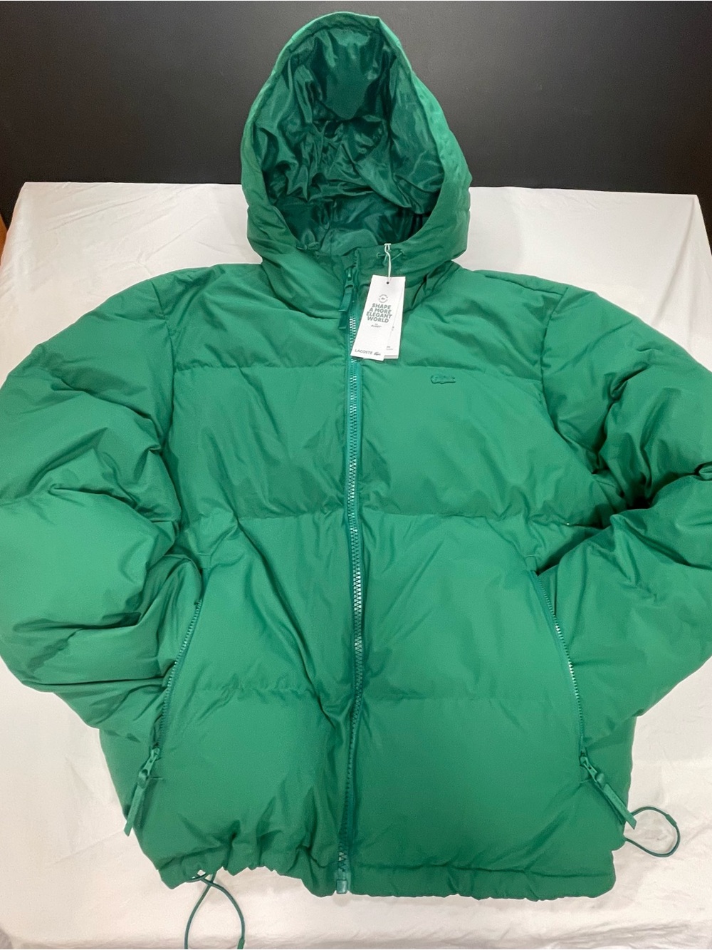 Lacoste Originale Green Hooded Puffer Jacket